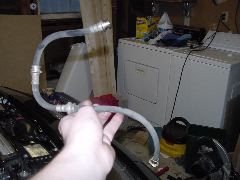 Here is the stock brake line removed